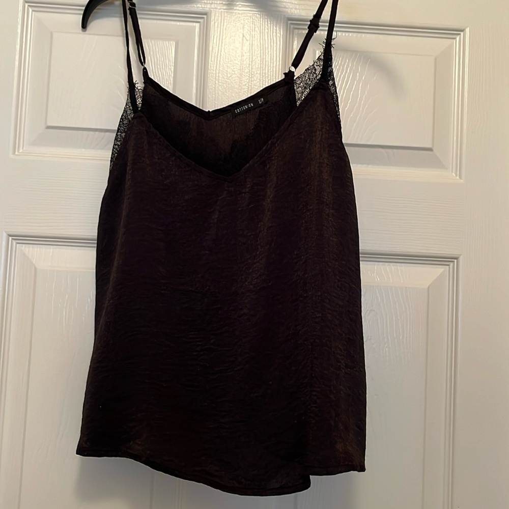 Cotton On tank top with lace black size small.